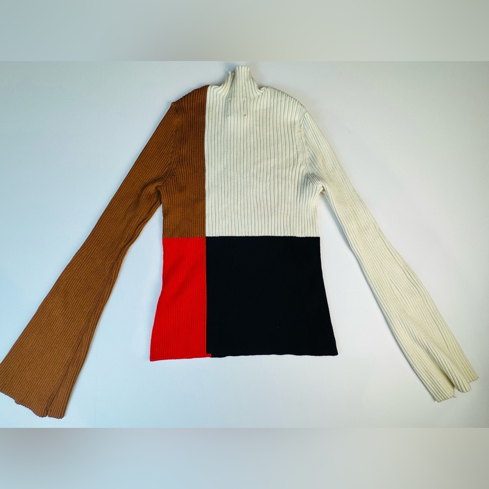 Banana Republic Women's Medium  HARBISON Color-Block Ribbed Sweater #755350 Euc - Picture 9 of 9